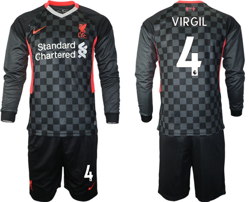 Men 2021 Liverpool away long sleeves #4 soccer jerseys->liverpool jersey->Soccer Club Jersey